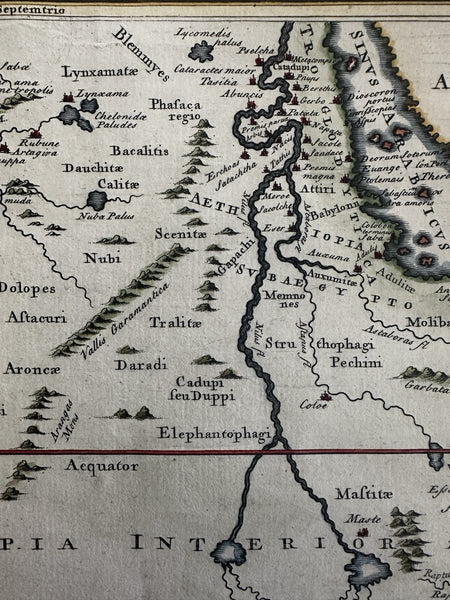 Africa Nile source Mountains of Moon 1768 W.H. Toms engraved historical map