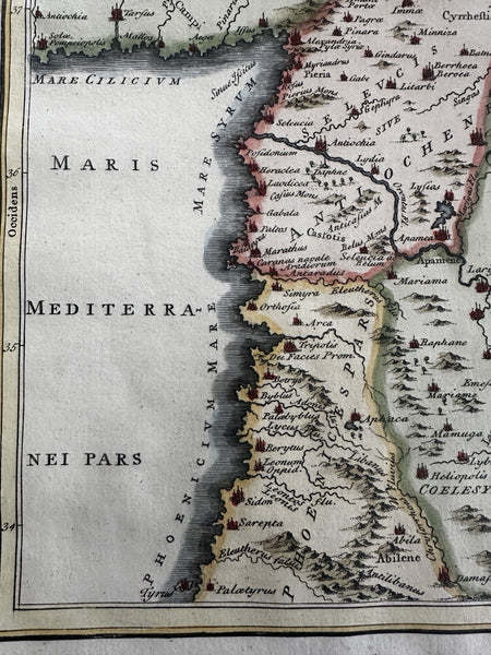 Syria Phoenicia Arabia Deserts Mesopotamia 1768 Toms engraved hand color map