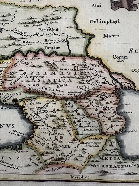 Asiatic Sarmatia Georgia Ukraine Caspian Sea Crimea 1768 Toms engraved map