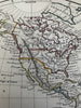 North & South America Mexican West US 1828 S. Arrowsmith engraved hand color map
