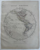 North & South America Mexican West US 1828 S. Arrowsmith engraved hand color map