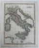 Italy Italia w/ Sardinia Corsica Sicily Church 1820 Smith scarce gorgeous map
