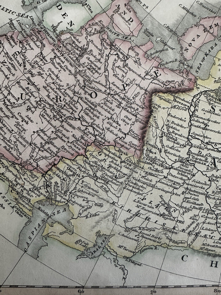 Russia in Asia Empire Europe Tobolsk Siberia  1820 Smith scarce gorgeous map