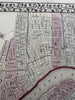 New Orleans city plan Louisiana 1874 Mitchell hand colored nice decorative map