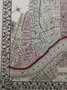 New Orleans city plan Louisiana 1874 Mitchell hand colored nice decorative map