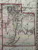 Utah & Nevada early counties wagon routes 1874 Mitchell hand colored nice map