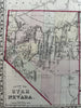 Utah & Nevada early counties wagon routes 1874 Mitchell hand colored nice map