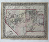 Utah & Nevada early counties wagon routes 1874 Mitchell hand colored nice map