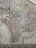 Washington D.C. city plan 1874 Mitchell hand colored nice map
