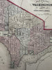 Washington D.C. city plan 1874 Mitchell hand colored nice map