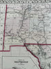 Texas w/Galveston city plan inset 1874 Mitchell decorative hand colored nice map