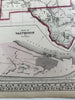 Texas w/Galveston city plan inset 1874 Mitchell decorative hand colored nice map