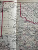 Texas w/Galveston city plan inset 1874 Mitchell decorative hand colored nice map