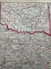 Texas w/Galveston city plan inset 1874 Mitchell decorative hand colored nice map