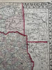 Texas w/Galveston city plan inset 1874 Mitchell decorative hand colored nice map