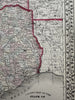 Texas w/Galveston city plan inset 1874 Mitchell decorative hand colored nice map
