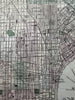 Philadelphia city plan 1874 Mitchell large decorative hand colored nice map