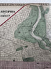 Philadelphia city plan 1874 Mitchell large decorative hand colored nice map