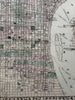 Philadelphia city plan 1874 Mitchell large decorative hand colored nice map