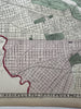 Philadelphia city plan 1874 Mitchell large decorative hand colored nice map