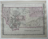 Montana Territory pre-statehood 1880 Mitchell decorative hand colored nice map