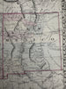 Arizona New Mexico early routes gold silver 1880 Mitchell hand colored nice map