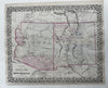 Arizona New Mexico early routes gold silver 1880 Mitchell hand colored nice map