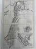 Syria Arabia Petra Aleppo Holy Land Jerusalem plan 1850 scarce 2 sheet color map