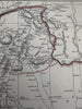 Syria Arabia Petra Aleppo Holy Land Jerusalem plan 1850 scarce 2 sheet color map