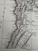 Syria Arabia Petra Aleppo Holy Land Jerusalem plan 1850 scarce 2 sheet color map