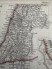 Syria Arabia Petra Aleppo Holy Land Jerusalem plan 1850 scarce 2 sheet color map