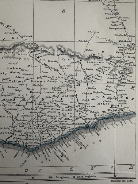 West Africa Senegambia Liberia Guinea Gold coast 1850 scarce 2 sheet color map