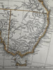 Australia continent 1850 Lowry scarce 2 sheet color map