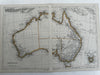 Australia continent 1850 Lowry scarce 2 sheet color map