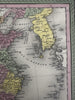 China Korea Formosa Yellow Sea 1855 Cowperthwait lovely hand color map