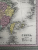 China Korea Formosa Yellow Sea 1855 Cowperthwait lovely hand color map