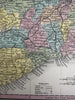 Ireland by itself 1855 Cowperthwait lovely hand colored decorative map