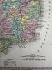 Ireland by itself 1855 Cowperthwait lovely hand colored decorative map