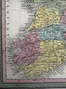 Ireland by itself 1855 Cowperthwait lovely hand colored decorative map
