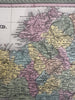 Ireland by itself 1855 Cowperthwait lovely hand colored decorative map