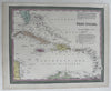West Indies Caribbean isles 1855 Cowperthwait lovely hand colored decorative map