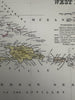 West Indies Caribbean isles 1855 Cowperthwait lovely hand colored decorative map