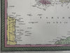 West Indies Caribbean isles 1855 Cowperthwait lovely hand colored decorative map