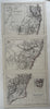 New South Wales Australia NSW  1850 Lowry scarce 3 sheet color map
