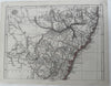 New South Wales Australia NSW  1850 Lowry scarce 3 sheet color map