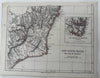 New South Wales Australia NSW  1850 Lowry scarce 3 sheet color map