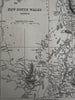 New South Wales Australia NSW  1850 Lowry scarce 3 sheet color map
