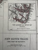 New South Wales Australia NSW  1850 Lowry scarce 3 sheet color map
