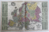 Europe large folio sheet 1855 Cowperthwait fine hand colored map