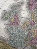 Europe large folio sheet 1855 Cowperthwait fine hand colored map